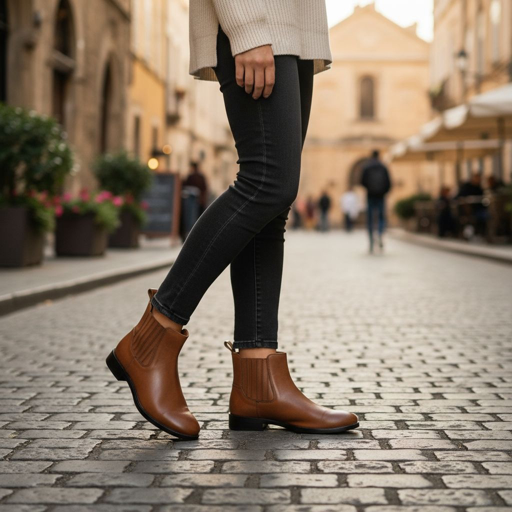 Franco Sarto Classic Women Leather Boots Booties Cognac Brown SZ 9.5 M